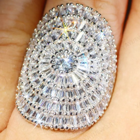 Sterling silver wide cocktail ring - Picture 4 of 4